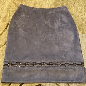~Essentials Sioni ~ Gray Faux Suede Skirt